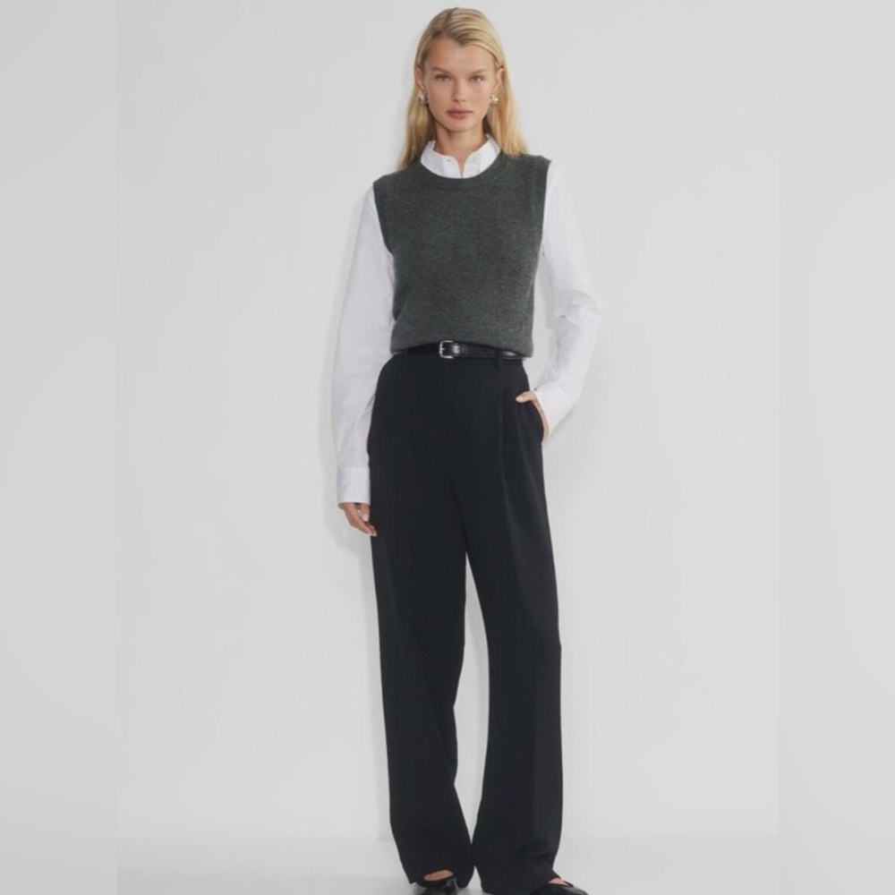 Wilfred Pants 12 Womens Aritzia Effortless Wide Leg Trouser In Black High Rise